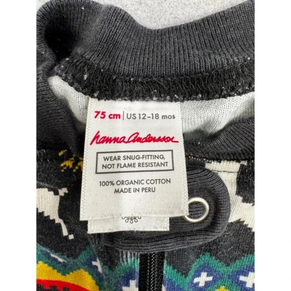 Hanna Andersson Pajamas Baby Size 12/18m Sleeper Fair Isle Christmas Very Merry‎